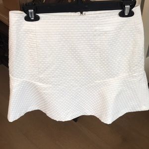 Ann Taylor creme polka dot mini skirt